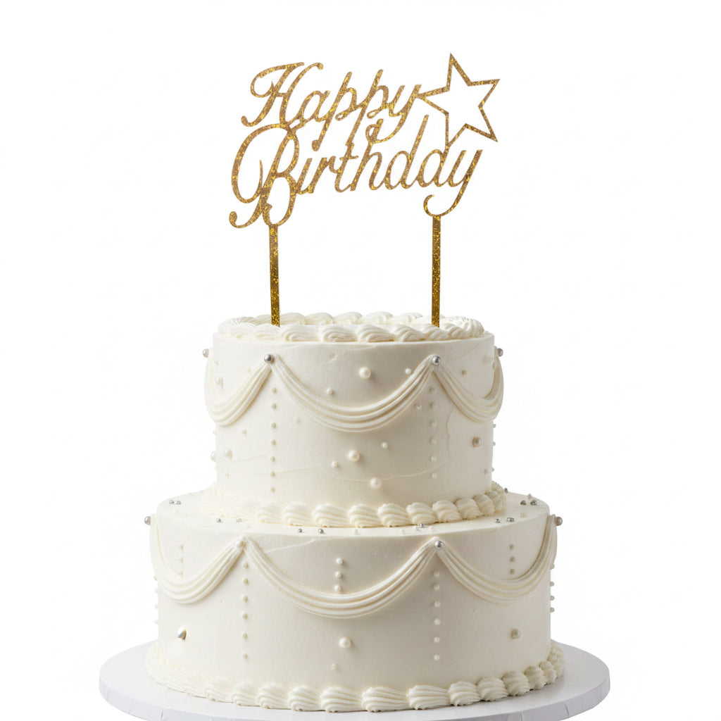 Birthday Cake Topper Glittery image 0
