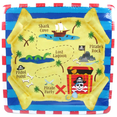 Pirate Party Plates Large Square 8pk image 0