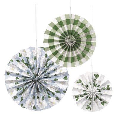 Garden Paper Fans Mixed - 3 Mini Fans image 0