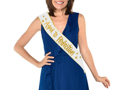 Aged To Perfection Birthday Sash image 0