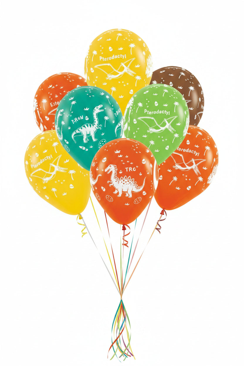 Dinosaur Party Balloons - 12pk