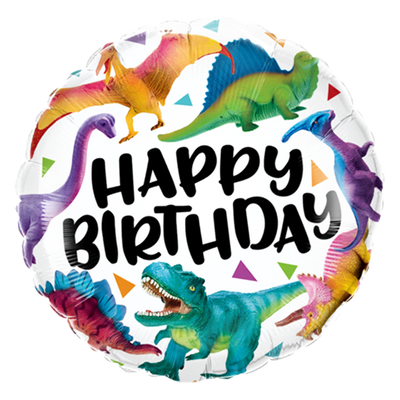 Foil Balloon 18" Happy Birthday - Dinosaur