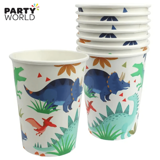 Mediterranean Style White & Blue Paper Cups (8pk)