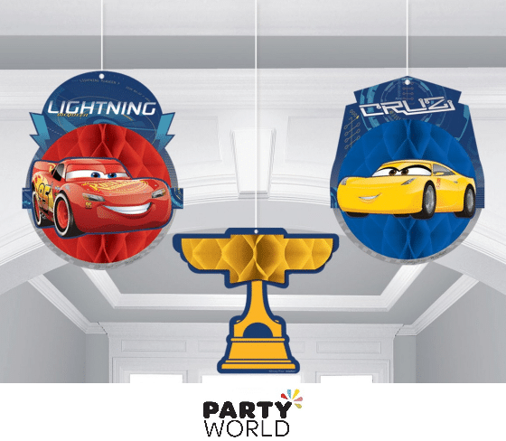 Disney Cars Honeycomb Hanging Decorations (3pk)