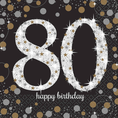 80th Silver and Gold Napkins image 0