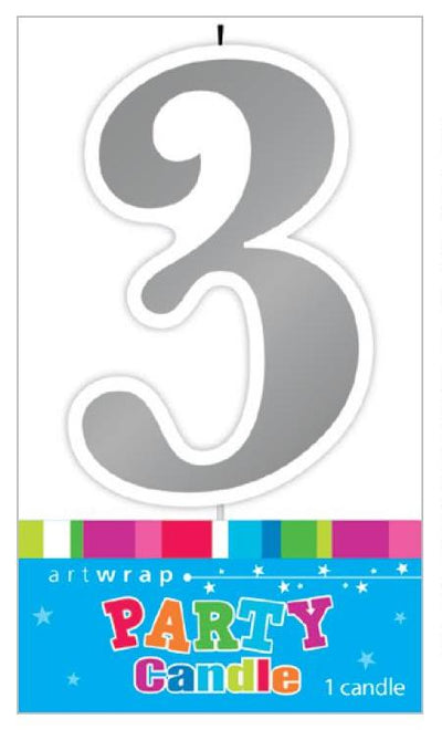 Candle Number 3 Silver image 0
