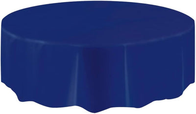 Plastic Table Cover Round - True Navy image 0