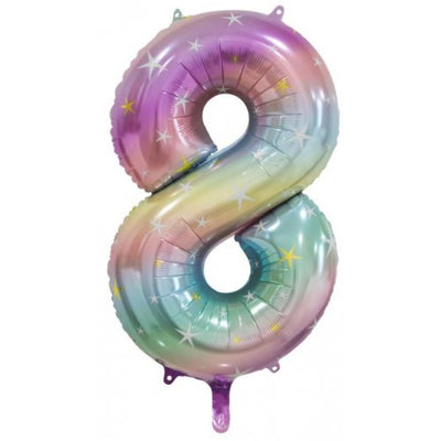 Foil Balloon Number Rainbow "8" image 0