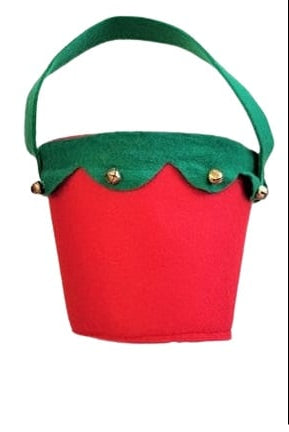 Elf's Christmas Felt Bucket 12cm