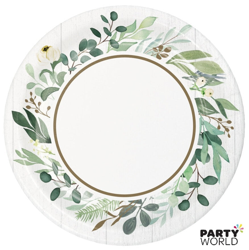 Eucalyptus Greens Party Paper Plates 7in (8pk)