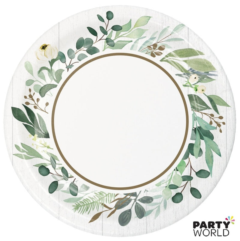 Eucalyptus Greens Party Paper Plates 7in (8pk)