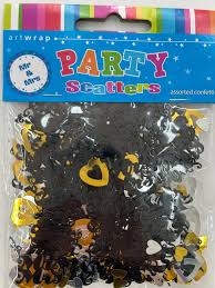 Scatter Confetti Mr &amp; Mrs - Black Gold Silver image 0