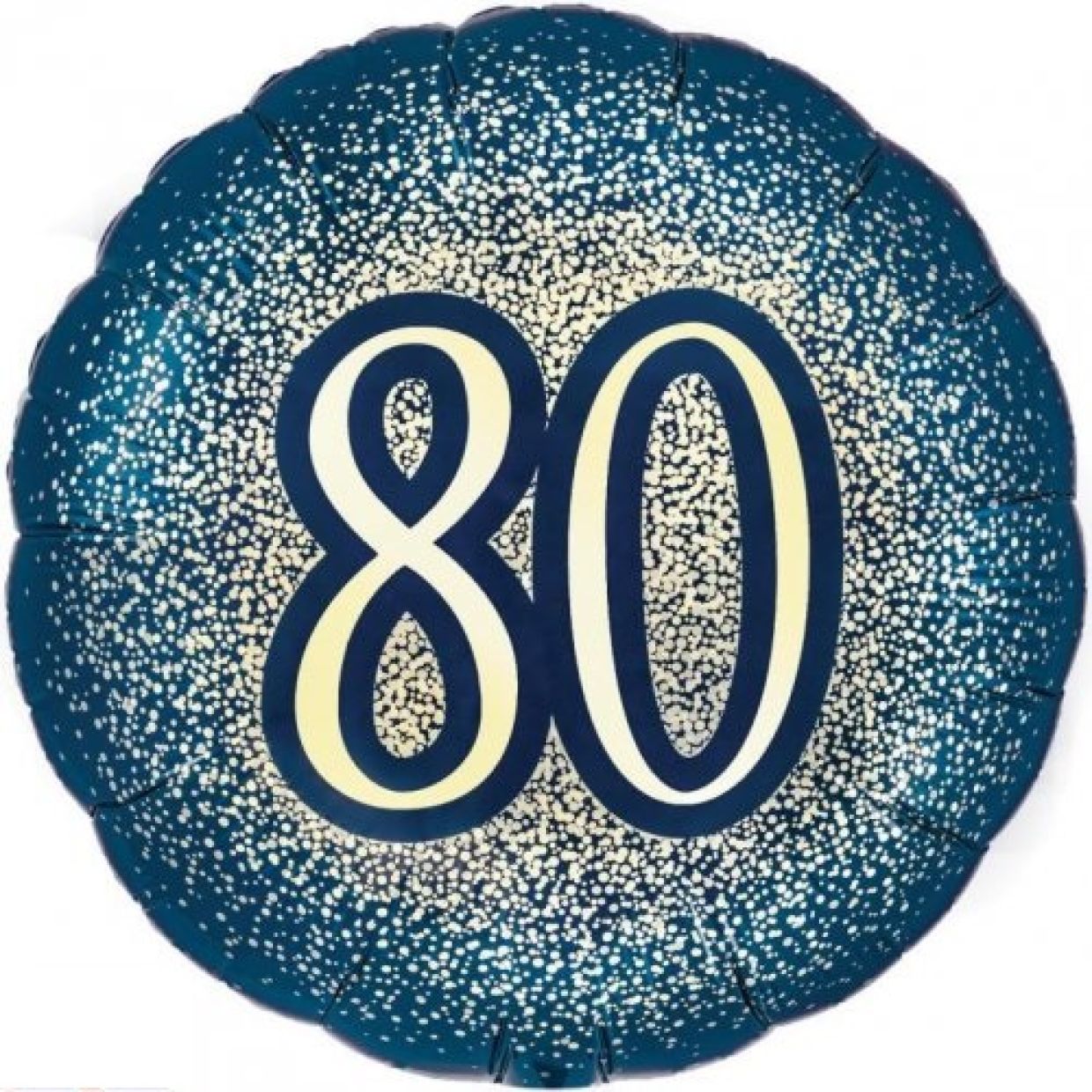 Foil Balloon 18" 80th Navy &amp; Gold Glitter image 1