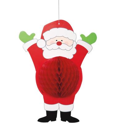 Hanging Honeycomb Santa image 0