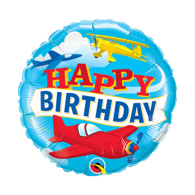 Foil Balloon 18" Happy Birthday - Airplane image 0