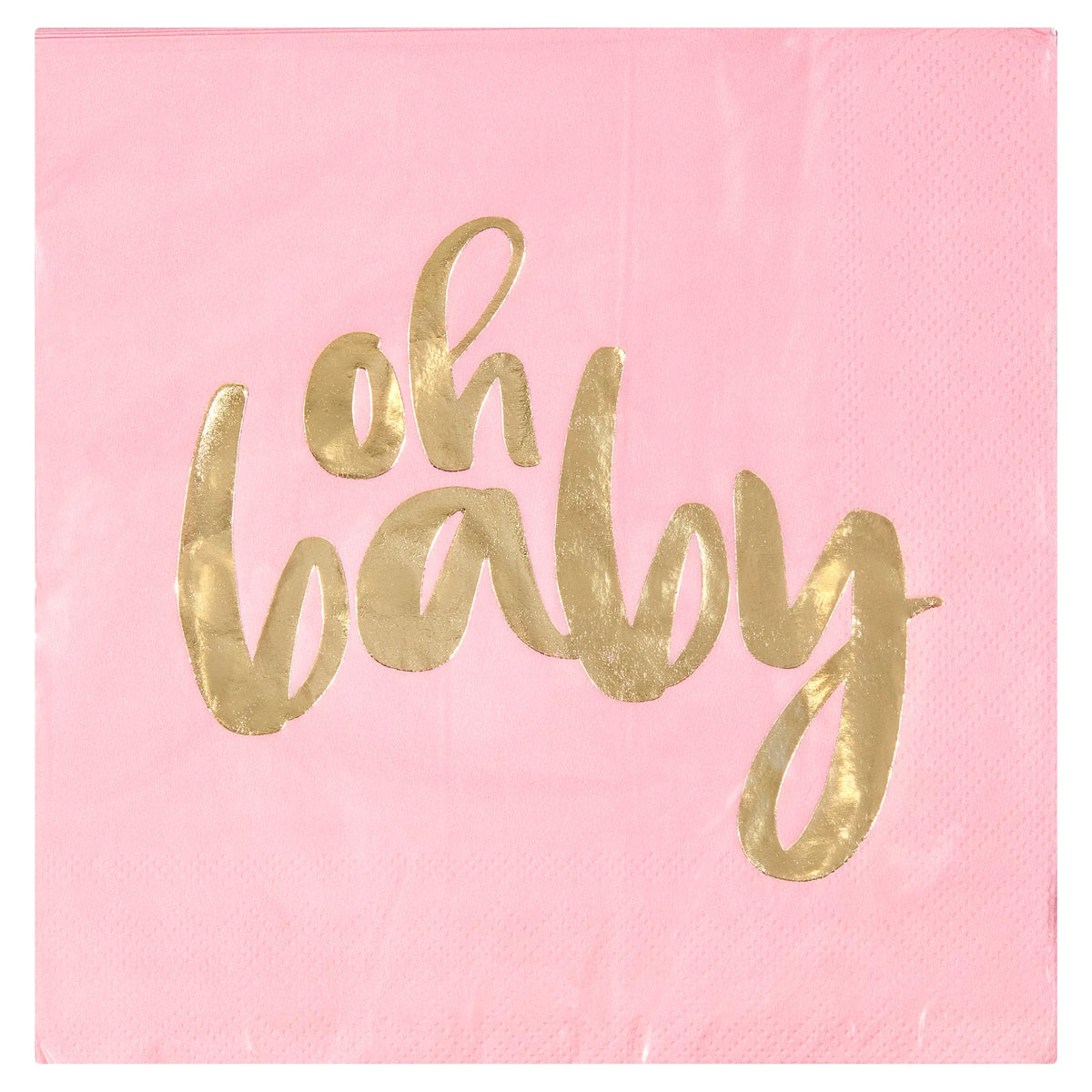 Oh Baby Napkins Pink &amp; Gold 16pk image 0