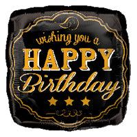 Foil Balloon 18" Happy Birthday - Vintage image 0