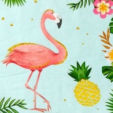 Flamingo (9) & Pineapple (3) Party Pink Paper Picks