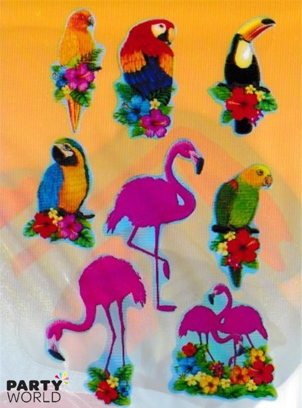 Flamingo And Tropical Bird Paper Cutout Decorations (8)