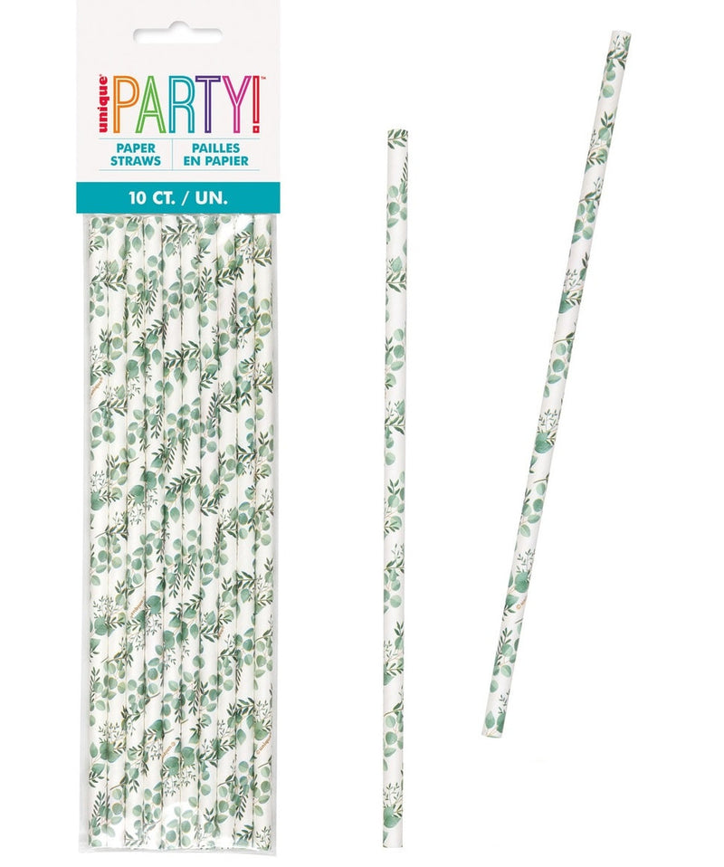 Botanical Print Paper Straws (10pk)