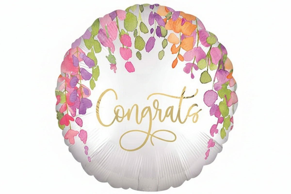 Foil Balloon 18" Congrats Floral