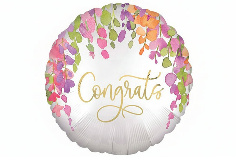 Foil Balloon 18" Congrats Floral