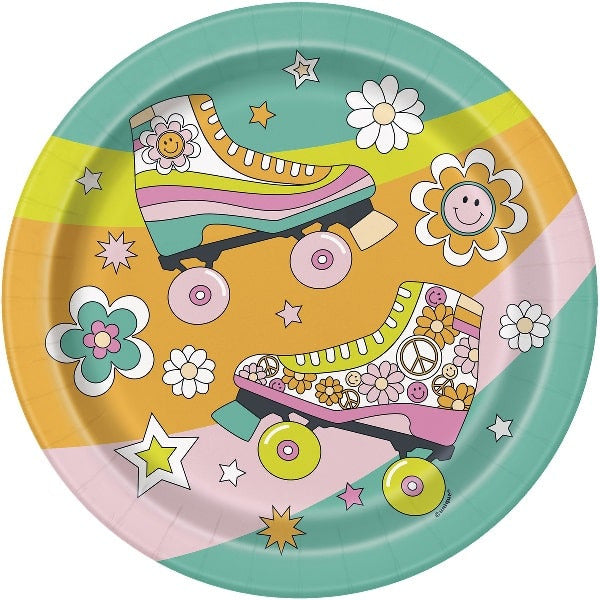 Flower Power Hippie Party Paper Plates 9in (8pk)