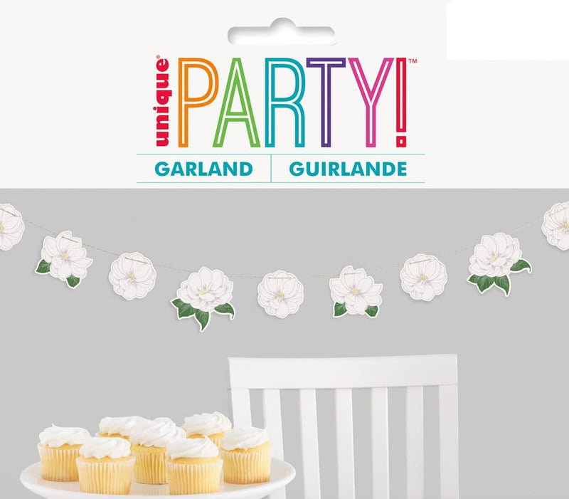 Garden Party Floral Shaped Paper Garland 2m