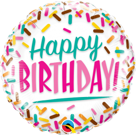 Foil Balloon 18" Happy Birthday - Sprinkles