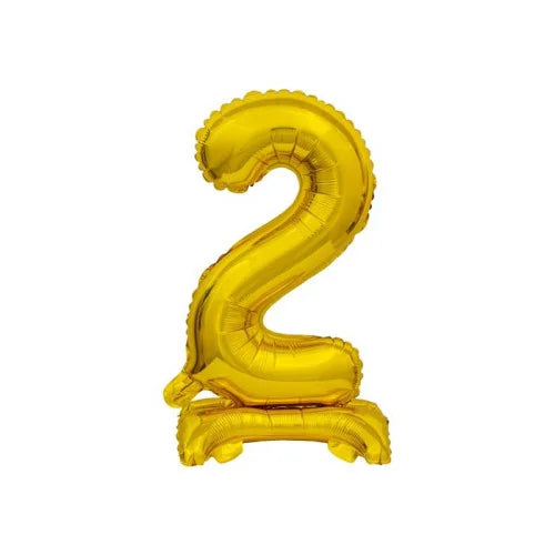 Giant Standing Gold Foil Number 2 Balloon For Air Filling 76cm