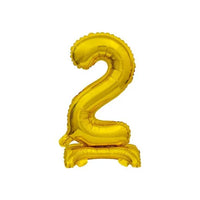 Giant Standing Gold Foil Number 2 Balloon For Air Filling 76cm