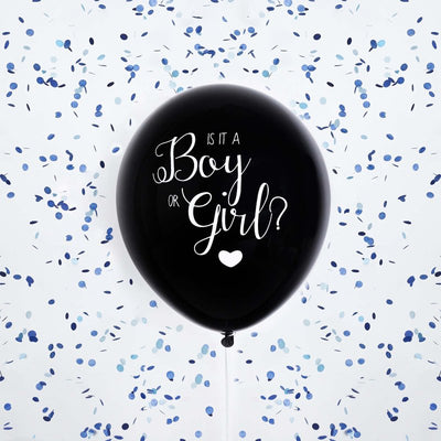Baby Shower Black Gender Reveal 45cm Latex Balloon - Blue