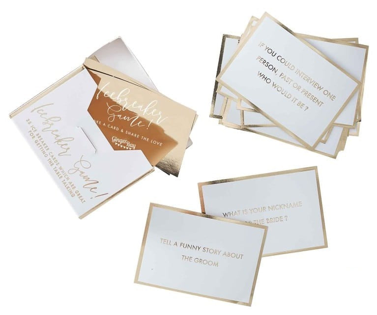 Wedding Icebreaker Game - Conversation Starter Cards by Ginger Ray (25pk)