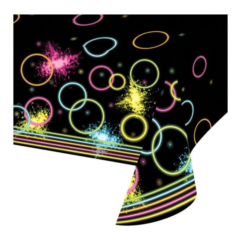 Glow Theme Party Plastic Tablecover 137 x 259cm