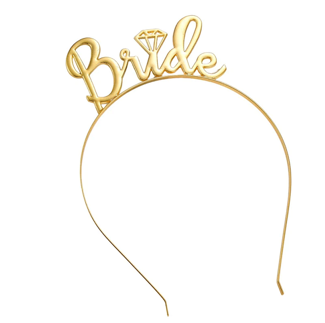 Bride Gold Metal Tiara Headband - Seconds