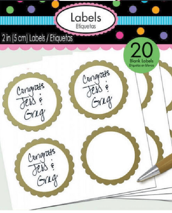 Gold Scalloped Blank Labels 5cm (20pk)