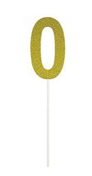 Gold Glitter Cake Topper Number 0 (2)