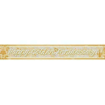 Banner Happy 50th Anniversary Gold