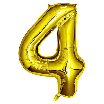 Foil Balloon Number Gold "4"