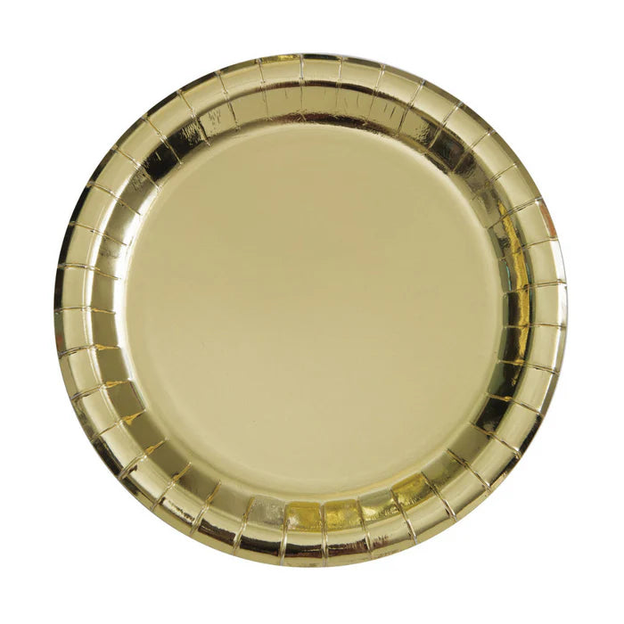 Gold Foil Paper Plates 8pk 22cm