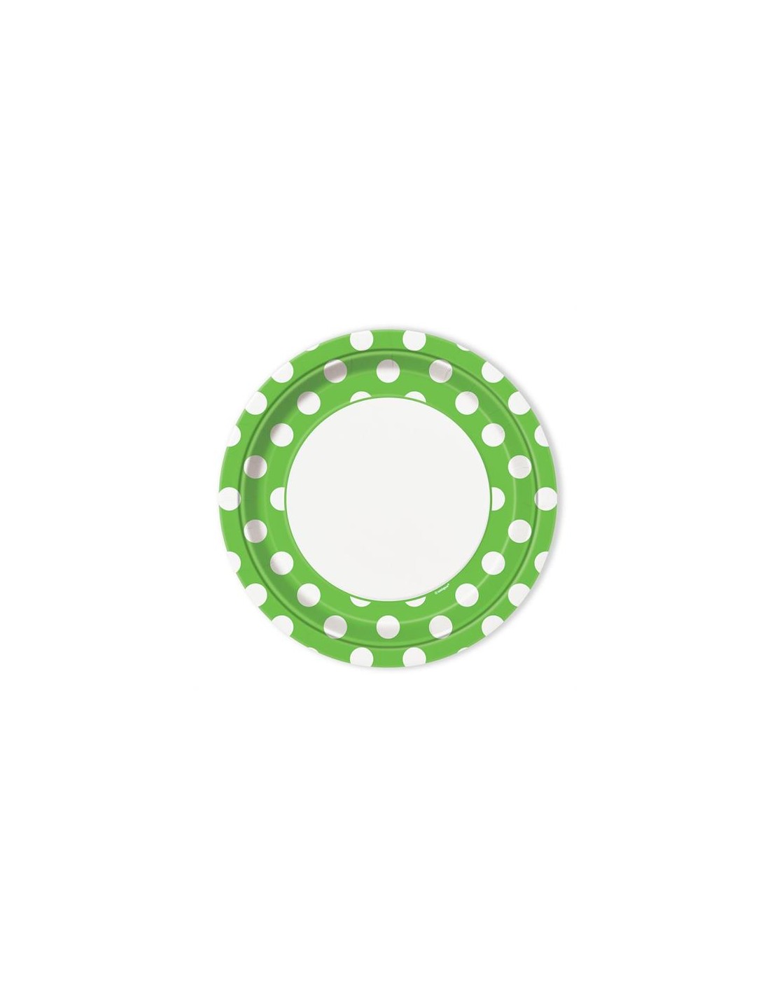 Polka Dot Paper Plates 9" Lime Green (8)