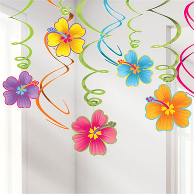 Tropical Swirl Decorations - 12pk