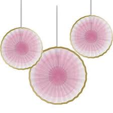 Pink Paper Fans (3)