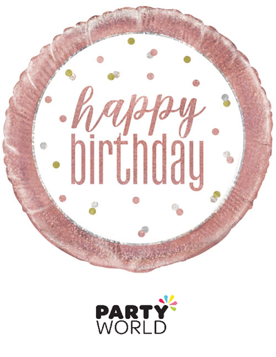 50th Sparkling Fizz foil balloon in rose gold with a bubble print, 45cm round