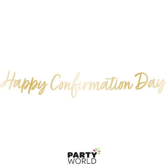 Happy Confirmation Day Gold Banner 1.6m
