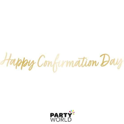 Happy Confirmation Day Gold Banner 1.6m