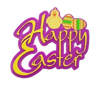 Happy Easter Cake Topper Plaque 12cm
