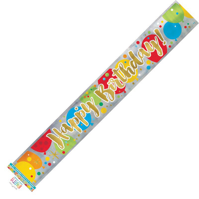 Happy Birthday Banner - Silver