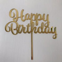 Gold Happy Birthday Acrylic Cake Topper