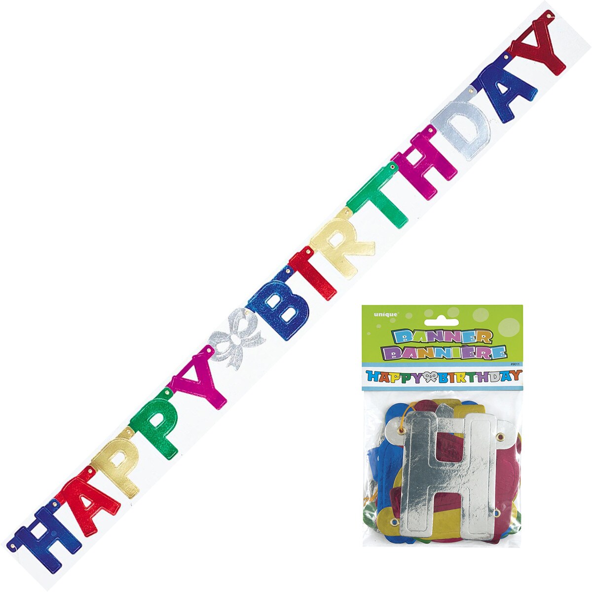 Happy Birthday Jointed Banner - Multi Coloured